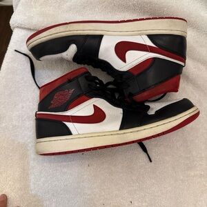 Nike Red Black White High-Top Basketball Sneakers
